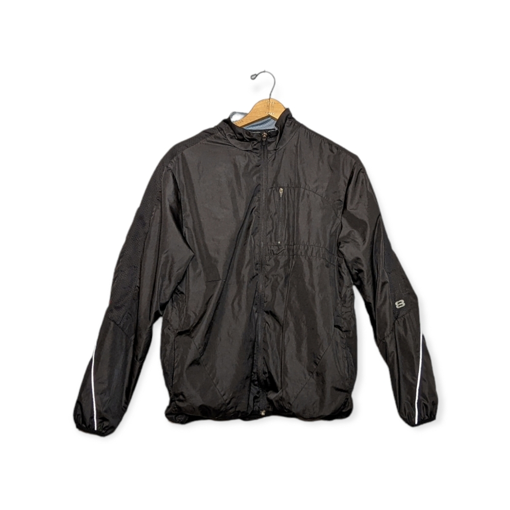 Layer 8 Black Windbreaker Jacket Size Medium